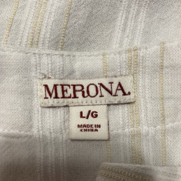 Merona Ladies Large Dual Color 3/4 Sleeve V Neck Cotton Blouse - Picture 10 of 13